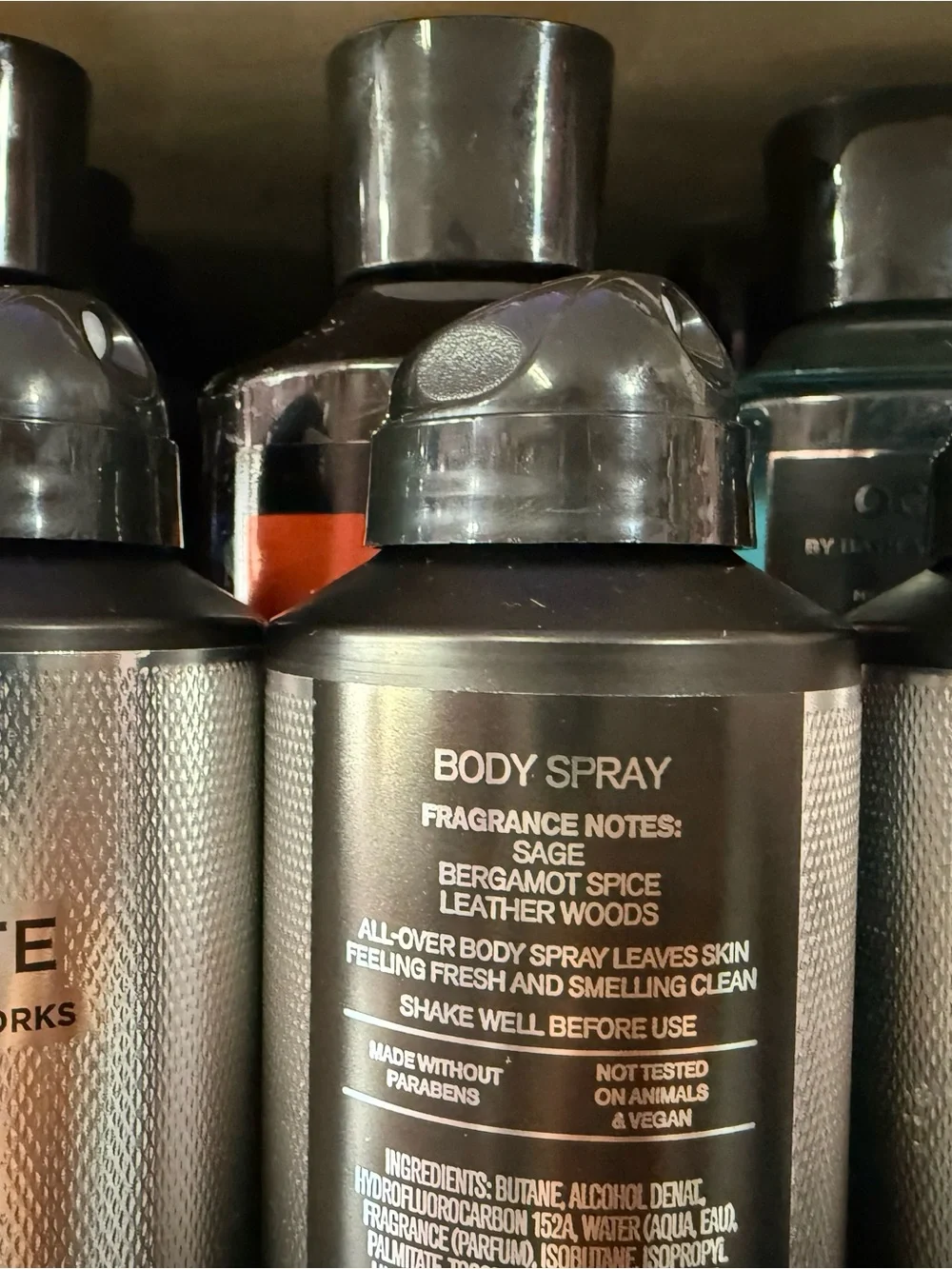 3 Bath & Body Works Graphite Body Spray - Silver & Black